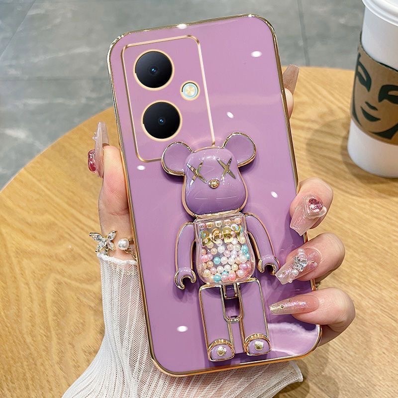 เคส สำหรับ OPPO A5Pro A6PRO  A5 น้องหมี ขาตั้งได้ หมุนได้ ฝาหลัง แบบนิ่ม น่ารัก E7