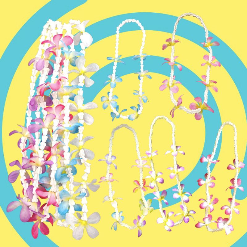 (((รุ่น8ดอก))) พวงมาลัยฮาวาย พวงมาลัยดอกลีลาวดี พวงมาลัยสงกรานต์