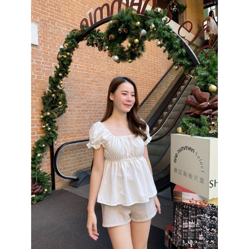 ส่งต่อ! KORRA ·͜·♡เสื้อแขนตุ๊กตา✨เนื้อผ้าลินินสีครีม🧁น่ารักมากกก