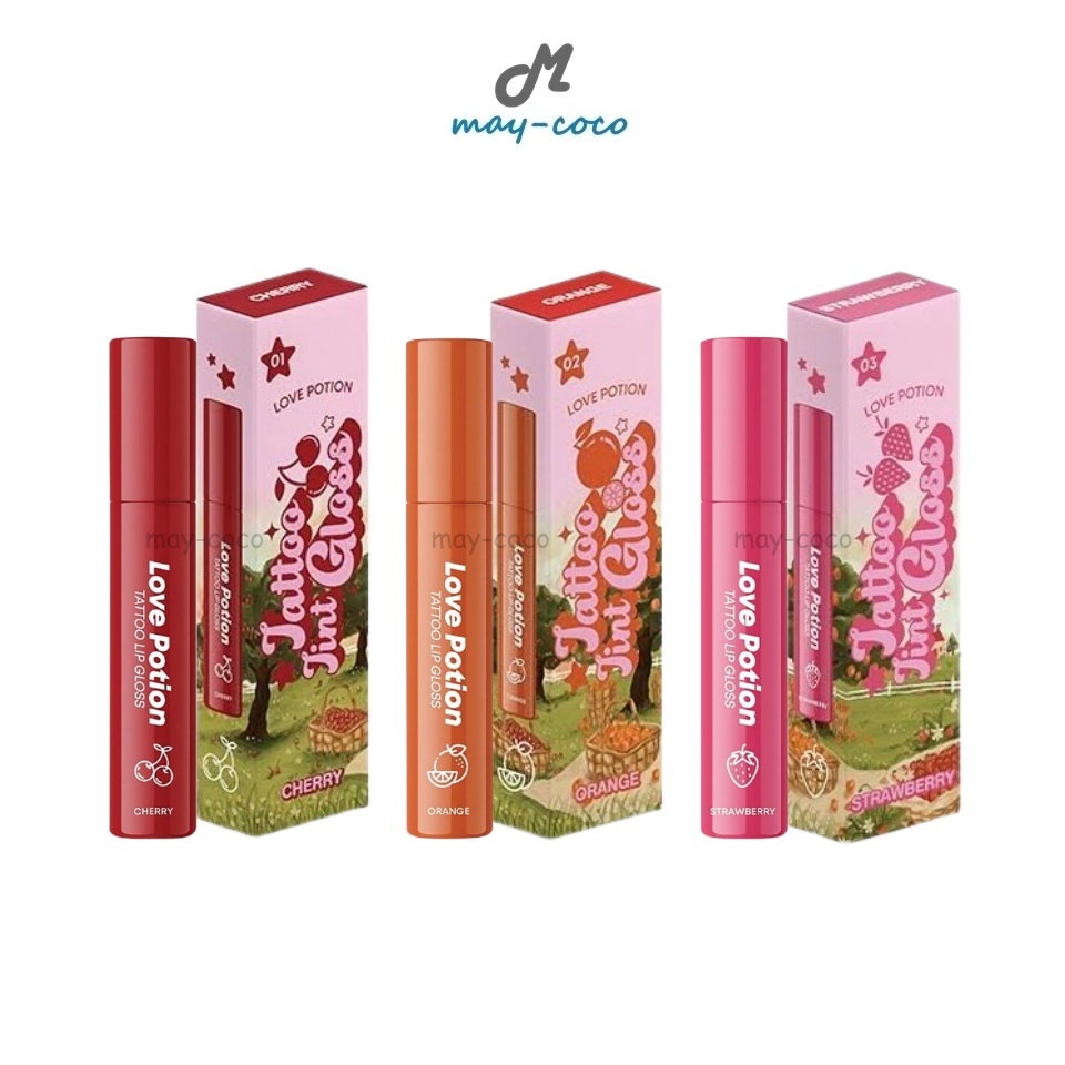 ถูก/แท้/มีไลฟ์ ลิป Love Potion Tattoo Tint Gloss เลิฟโพชั่น แทททูทินท์ ลิปทิ้นซ้อก้าด ทินท์กลอส บำรุง สีชัด ติดทน กันน้ำ