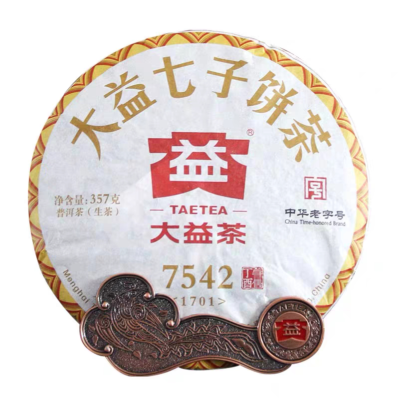 ชาผู่เอ๋อร์ดิบ TAETEA ต้าอี้ 大益茶 | Raw Puer รุ่น 7542 ปี 2017 (1701) 357 กรัม ราคา ถูกที่สุด ดีลบีเคเค