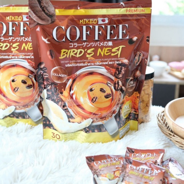 (1ห่อ)พร้อมส่ง/ของแท้ กาแฟถังเช่าผสมรังนก ตรา มิเกว 1 ห่อ มี30 ซอง กาแฟมิเกว mikeo coffee