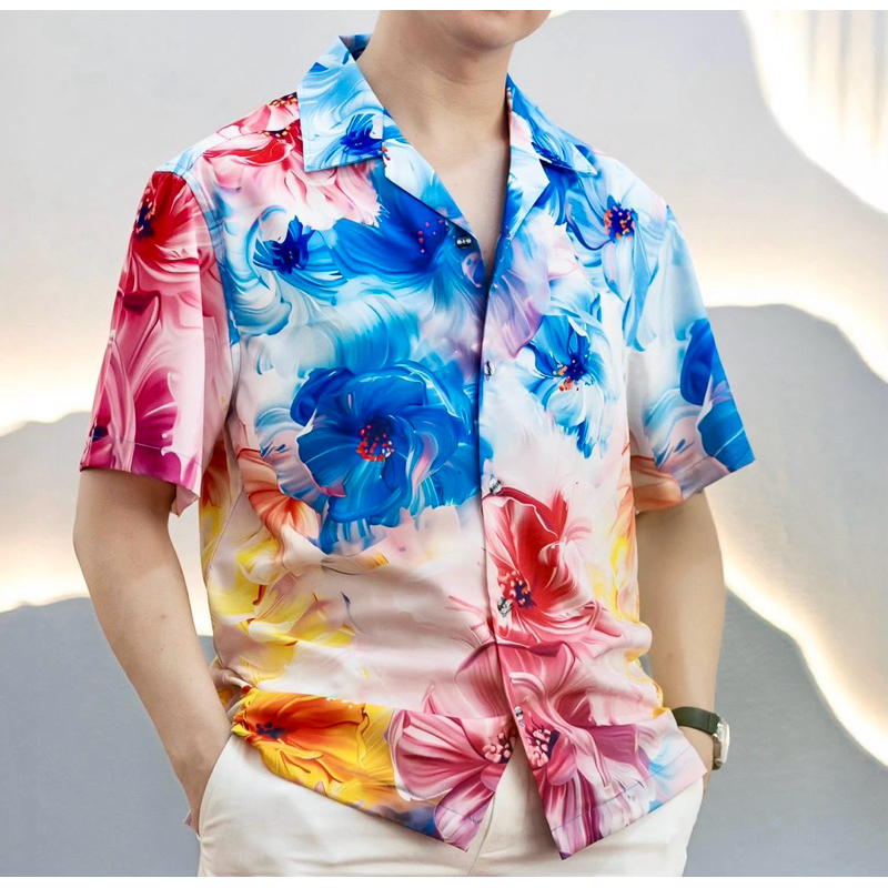 เสื้อเชิ้ตฮาวายแขนสั้นลายหินอ่อนสงกรานต์ : Hawaii Songkran (Short-Sleeve)