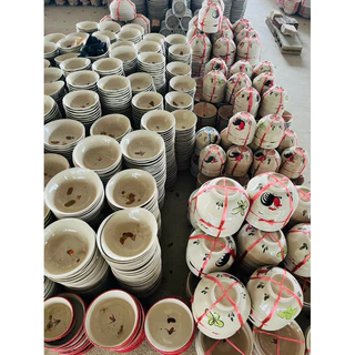 ชามเซรามิค ถ้วยเซรามิค ถ้วยตราไก่ ถ้วยตราไก่โบราณ แบบดั้งเดิมลำปางแท้ รวมหลากหลายไซส์