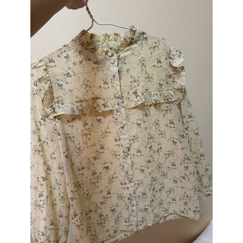 เสื้อเชิ้ตผ้าชีฟอง แบรนด์ omeshop อกเสื้อ 38