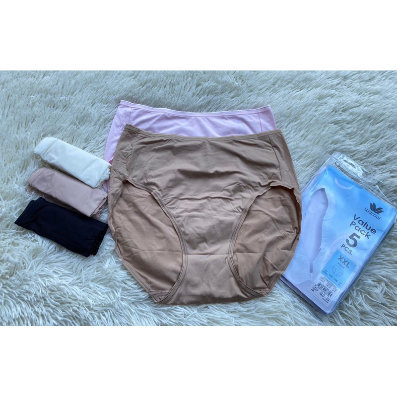 Wacoal WU3825 กางเกงใน Super Soft HALF แบบเต็มตัวผ้านุ่มใส่สบาย #set5ตัว