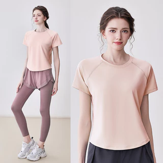 ArayaLady เสื้อออกกำลังกายผู้หญิง เสื้อแขนสั้นกีฬา ทรงหลวม สวมใส่สบาย ผ้าแห้งไว AT-JYWD016