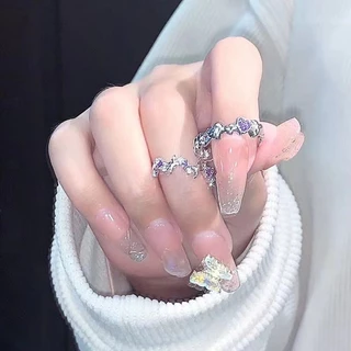 COD💖เงินหญิงแหวนออกแบบ Sweetheart Twisted Braided Love Heart เกาหลี หรูหรา แหวนคู ่ เครื ่ องประดับงานแต ่ งงานของขวัญ