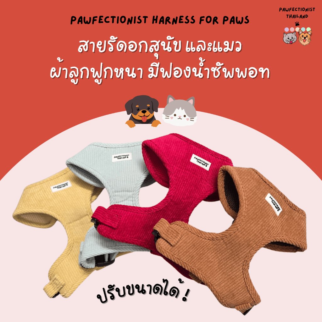 Pawfectionist TH: Harness สายรัดอก สุนัข และแมว