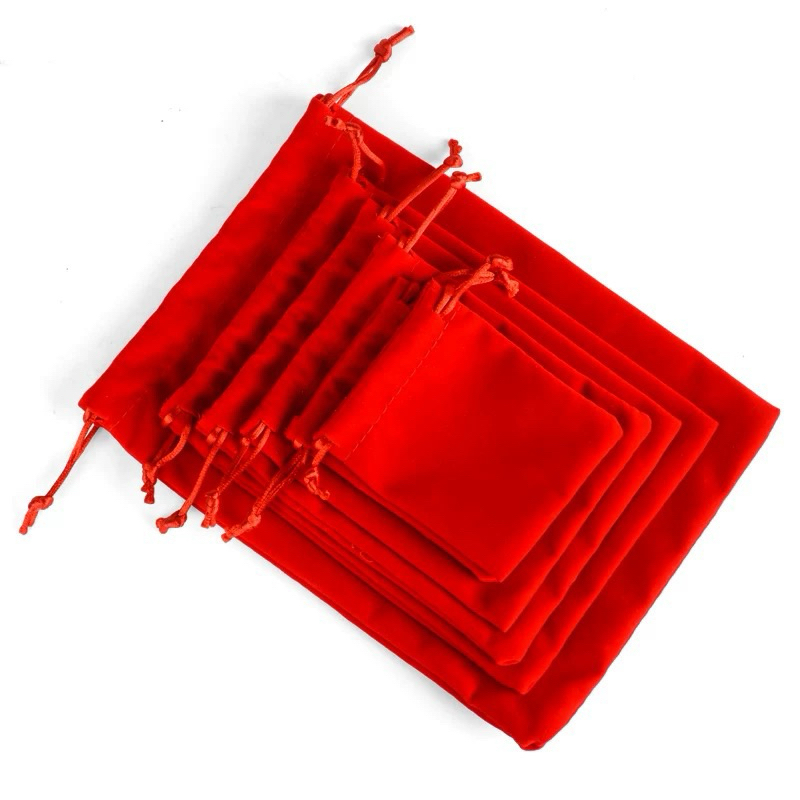 100ใบ ถุงผ้ากำมะหยี่หูรูดสีแดง ถุงใส่ทอง ใส่เครื่องประดับ - รูปที่ 5