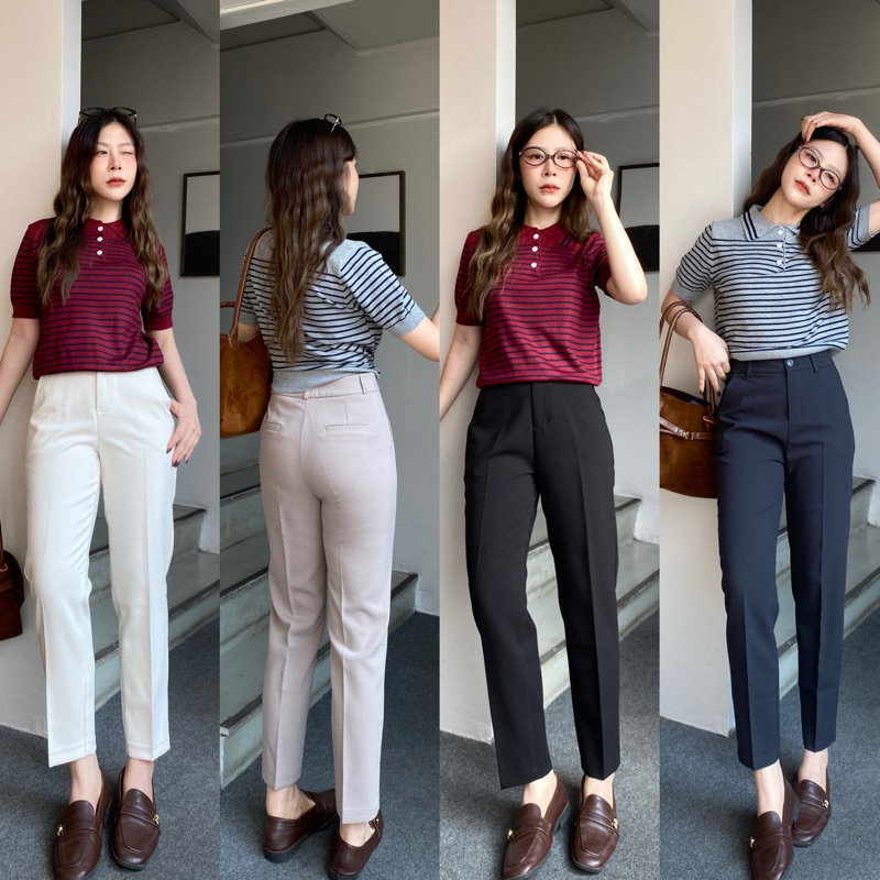Masha Pants(F09)กางเกงขายาวทรงกระบอกเล็ก