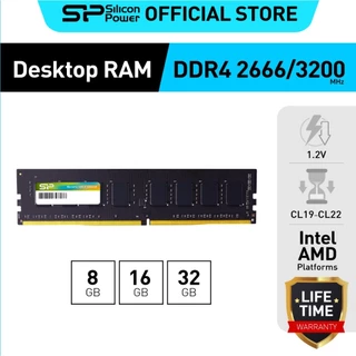 Silicon Power RAM PC DDR4 UDIMM แรม พีซี  8GB/16GB/32GB 2666/3200Mhz - รับประกันตลอดอายุการใช้งาน