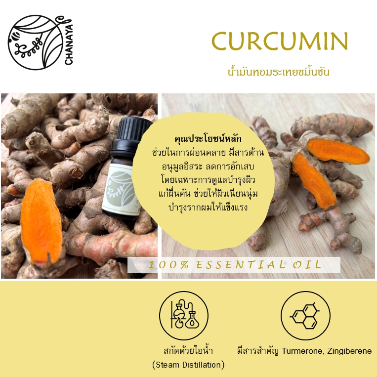 น้ำมันหอมระเหยขมิ้นชัน ชานาญา CHANAYA Curcumin 100% Essential Oil
