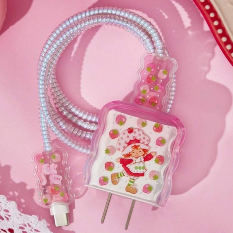 (พร้อมส่ง🍓) Strawberry Shortcake ที่ถนอมสายชาร์จ เคสสายชาร์จ
