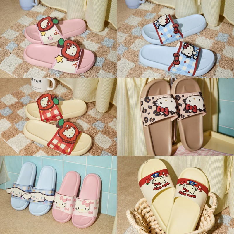pre-order🍎Gukoo x Kitty slippers รองเท้าแตะ ลายคิตตี้ (ใช้โค้ดลด 20-25%) จากช็อปแท้💯