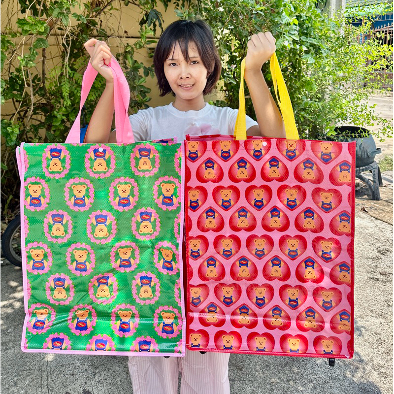 กระเป๋ามีล้อกระเป๋ากระสอบลายหมีใบใหญ่