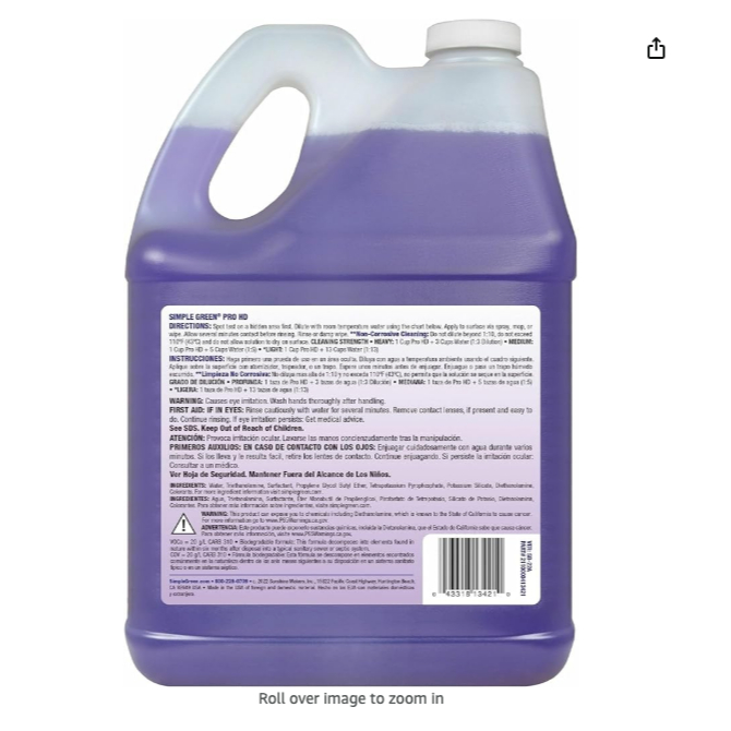 น้ำยาทำความสะอาดคราบหนัก  SIMPLE-GREEN NO.13421 Pro Grade Pro HD : Heavy Duty Cleaner, Size 1Gal. ราคา ถูกที่สุด ดีลบีเคเค แกลเลอรีภาพที่ 2
