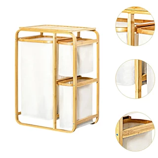ตะกร้าไม้ไผ่ สำหรับใส่เสื้อผ้าสกปรก ตะกร้าผ้า แบบพับเก็บได้ สไตล์มินิมอล ตกแต่งบ้านและห้องนอนให้ดูสวยหรู