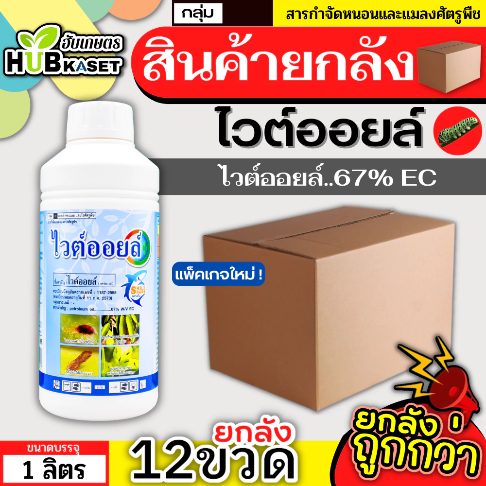 💥💥 สินค้ายกลัง 💥💥 ไวต์ออยล์ 1ลิตร*12ขวด (ไวต์ออยล์) ป้องกันเพลี้ยหอย เพลี้ยไฟ เพลี้ยแป้ง เพลี้ยไก่แจ้ แมลงหวี่ขาว