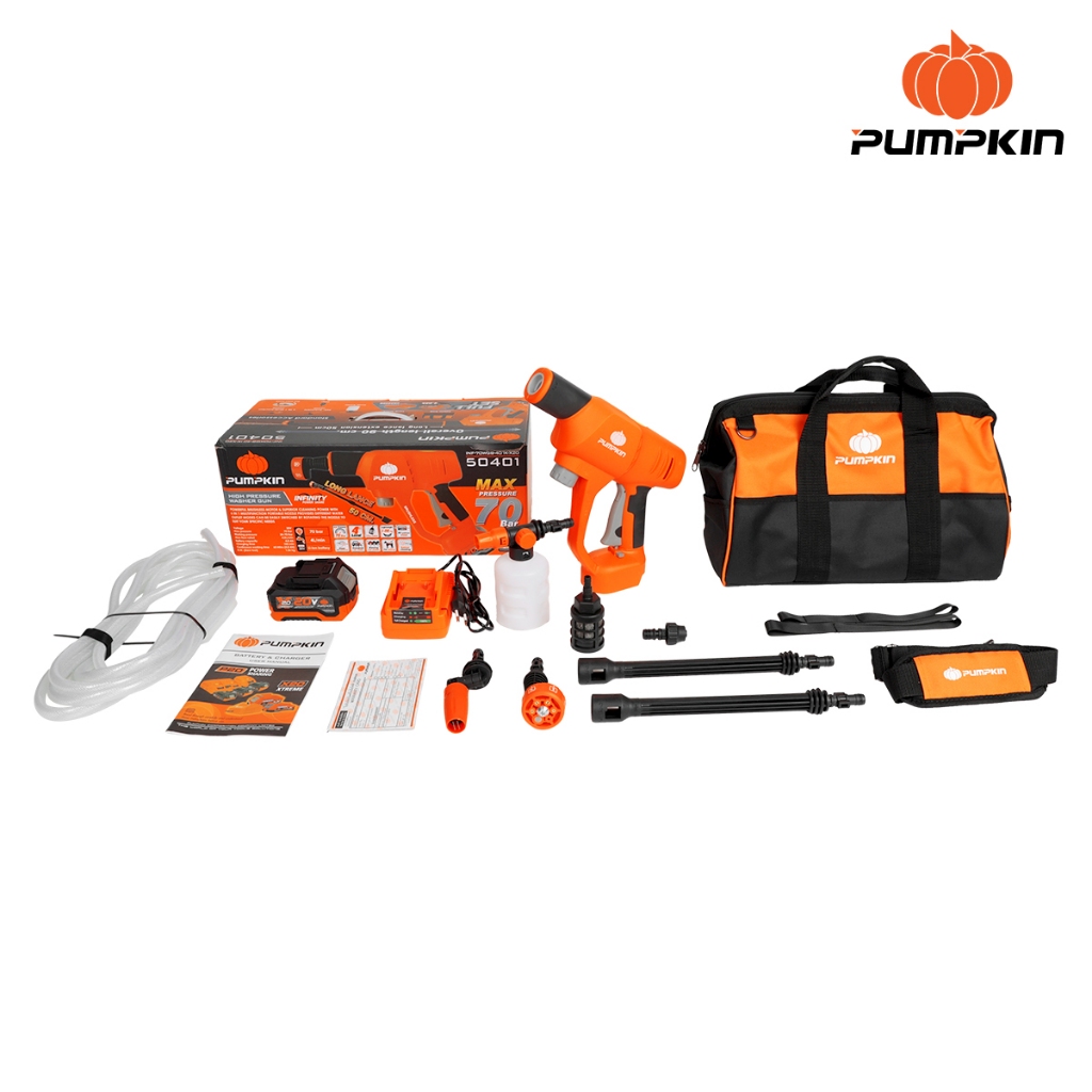 PUMPKIN พัมคิน เครื่องฉีดน้ำแรงดันสูงไร้สาย 20V รุ่น INF-70WGB-401K-X20/ 50401