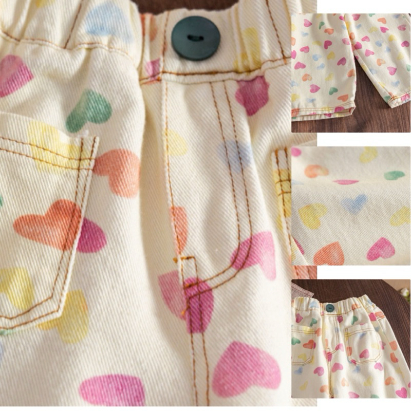 👖พร้อมส่งจากไทย👖กางเกงยีนส์เด็ก กางเกงยีนส์ขายาวเด็กผู้หญิง แต่งลูกไม้ชายกางเกง รูปที่ 5