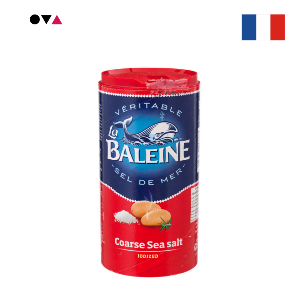 La Baleine Coarse Iodized Sea Salt 500g. เกลือทะเลเม็ดหยาบ จากน้ำทะเลธรรมชาติ จากฝรั่งเศส