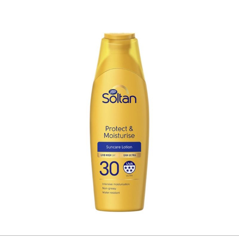 🌞Boots Soltan Protect & Moisturise Suncare Lotion SPF30+ 200ml. โลชั่นกันแดดโซลแทน SPF30 มอยส์เจอร์ไรซิ่ง