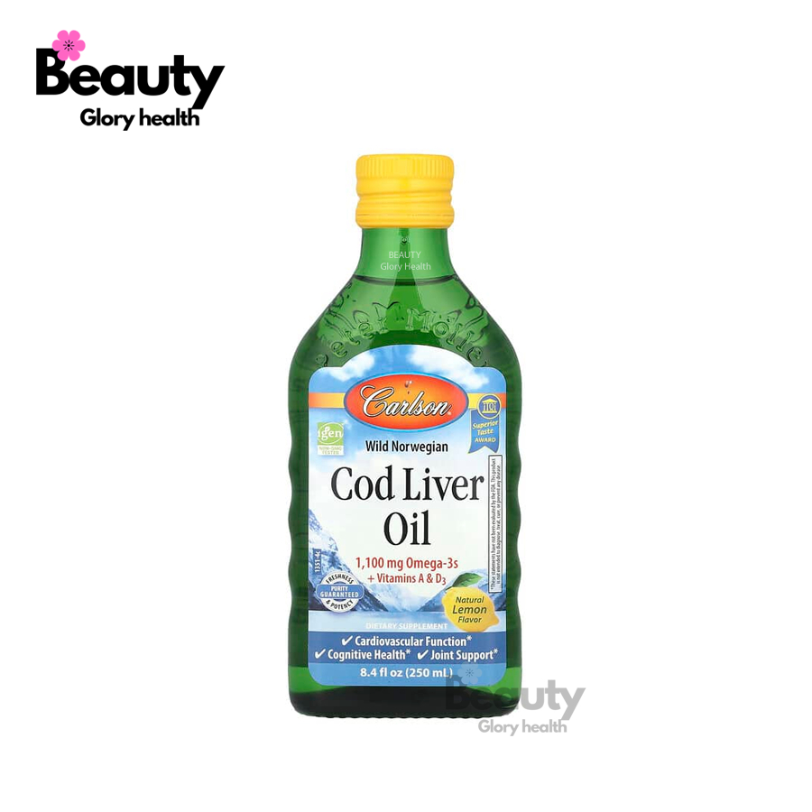 Carlson Labs, Wild Norwegian, Cod Liver Oil, Natural Lemon, 8.4 fl oz (250 ml)