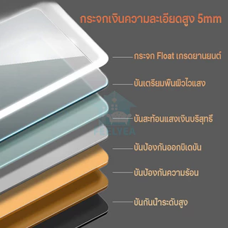 รับประกัน 3ปี🔥กระจกอัจฉริยะ กระจกห้องน้ำสี่เหลี่ยม กระจกติดผนังห้องน้ำ ไฟ LED สามสี ฟังก์ชันล้างหมอก แสดงเวลาและอุณ y