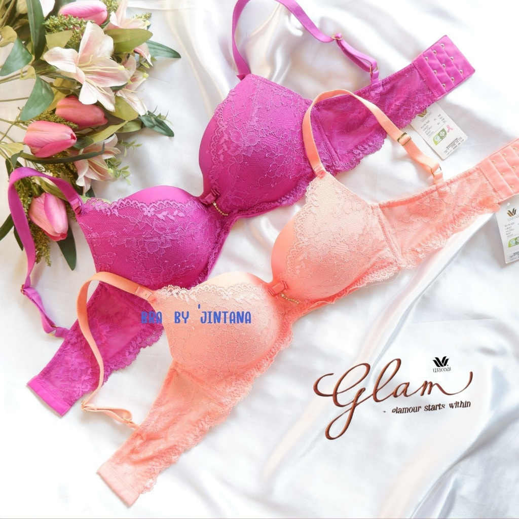 💜Wacoal glam WD2055บราไม่มีโครง เสริมฟองน้ำ