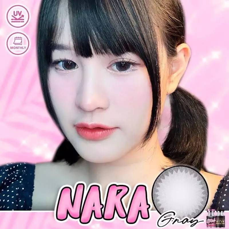 💋 มีค่าสายตา 💋 Wink Nara Gray Brown บิ๊กอาย สุดปัง คอนแทคเลนส์ รายเดือน มีอย แถมตลับฟรี  เลนส์นิ่ม ส