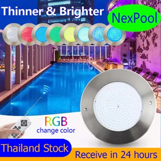 【Upgrade】ไฟสระน้ำ RGB สแตนเลสแท้ Underwater โคมไฟสระว่ายน้ำ …