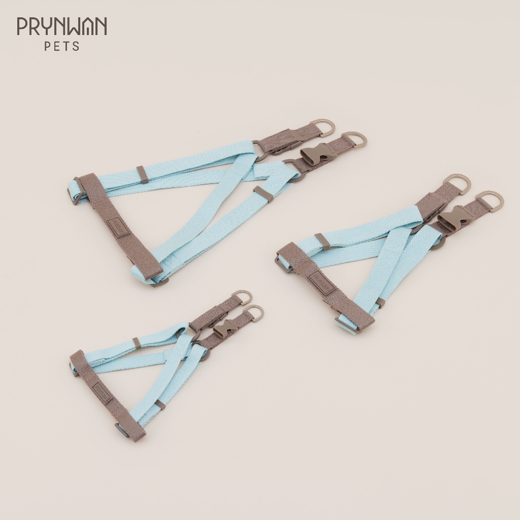 PRYNWAN Pets - Dog Harness Two Tone สายรัดหน้าอก สัตว์เลี้ยง สีฟ้า-เทา