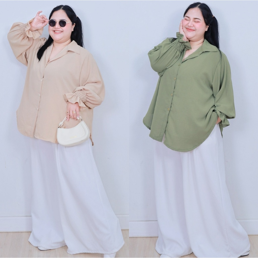 [ ส่งฟรี 🔥 ] A286 เสื้อเชิ้ตสาวอวบ เสื้อเชิ้ตคนอ้วน เสื้อเชิ้ตไซส์ใหญ่ โอเวอร์ไซส์ ผ้าสลาฟเกาหลี ชุดทำงานคนอ้วน สาวอวบ