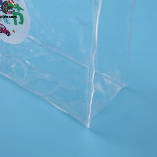 กระเป๋าถือ PVC แบบพลาสติกใส สำหรับทำเป็น ถุงของขวัญ ถุงสังฆทาน มีปุ่ม ใส กันน้ำ