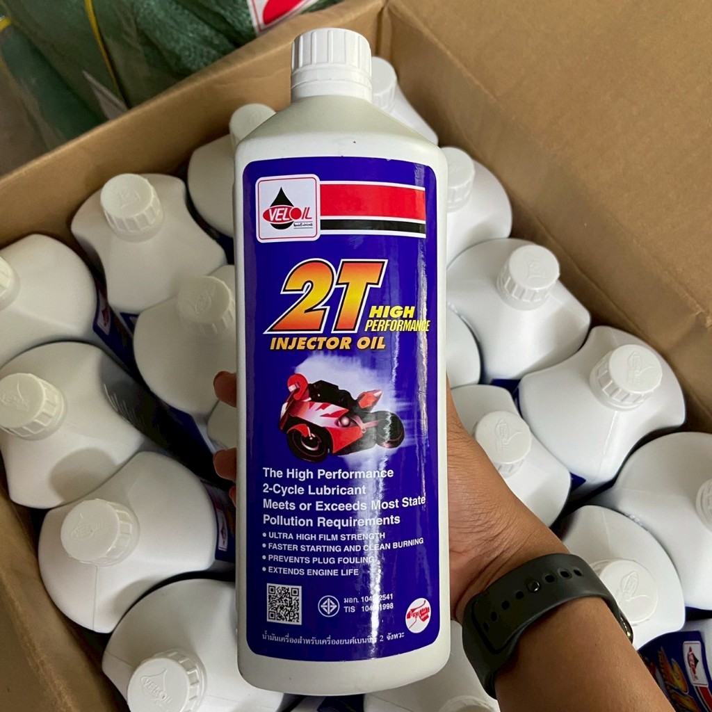 น้ำมันเครื่อง 2T (เวลลอยขาว) HIGH PERFORMANCE 1ลิตรยี่ห้อ Veloil