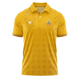เสื้อเหลืองลายไทย ตราสัญลักษณ์ 72พรรษา ลายดอกรักราษฎร์ภักดี …