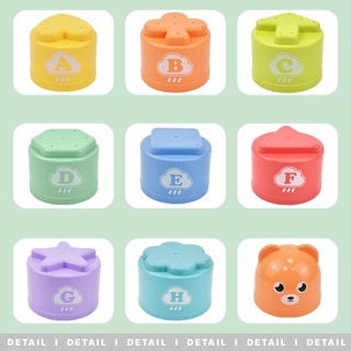 BAY ถ้วยหัดเรียง ถ้วยซ้อน เรียนรู้สี ตัวเลข ABC ได้ทั้งคว่ำและหงาย ของเล่นเสริมทักษะ