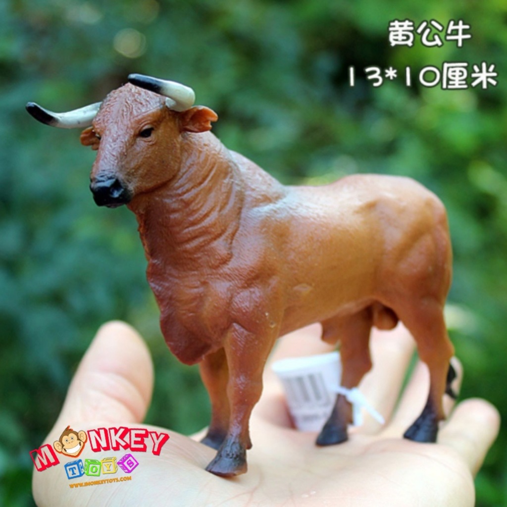 Monkey Toys โมเดลสัตว์ Cow วัว กระทิง วัวชน แดง ขนาด 16.00 CM (จากหาดใหญ่)