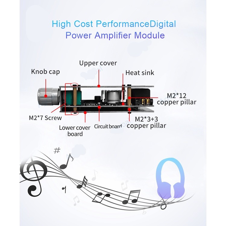 ZK-MT21 2.1 ช่องบลูทูธ 5.0 ซับวูฟเฟอร์เครื่องขยายเสียง 50WX2 + 100W Power Audio Stereo Board Bass