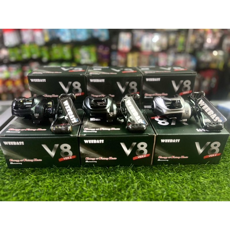 รอกหยดน้ำ WEEBASS รุ่น V8 VER 2 Baitcasting Reel มีทั้งหมุนซ้ายและหมุนขวา (มี 3 สี เงินสว่าง ควันบุห
