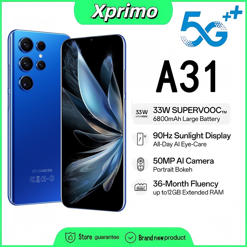 สมาร์ทโฟน A31 5G 6.7นิ้ว โทรศัพท์มือถือ รองรับ2ซิม Smartphone 6800mAh 12GB+512GB โทรศัพท์ถูกๆ Mobile