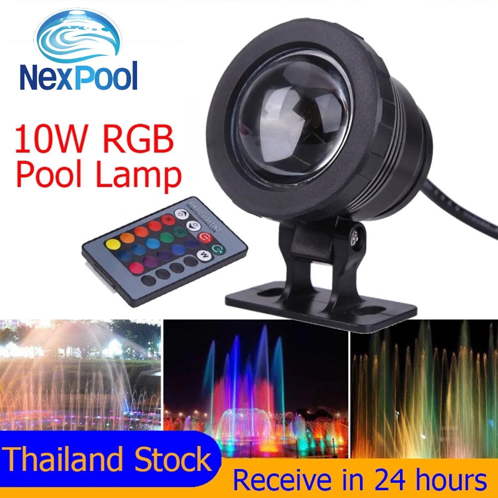 🔥10W RGB Underwater Lamp 12V/220V LED Pool Spot lights IP68 Waterproof Fountain Pool Lamp Garden Pon