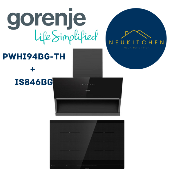 Gorenje เครื่องดูดควัน PWHI94BG-TH + เตาอินดักชั่น IS846BG (PWHI94BG-TH+IS846BG)
