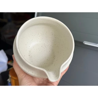 ถ้วยชงมัทฉะ ถ้วยชงชาเขียว หม้อชงชาเขียว ขนาด 4.5x3.5นิ้ว ขนาด 600ml หรือ 20oz สีขาว เซรามิคเนื้อโสตนแวร์ Stoneware
