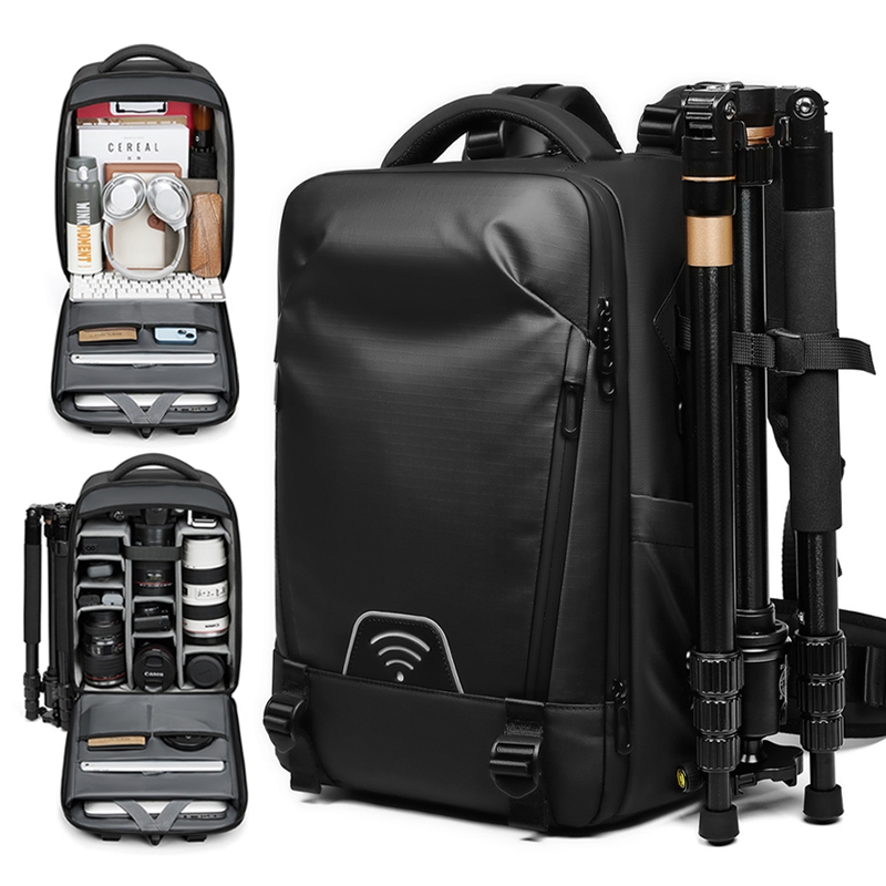 SeaChoice กระเป๋าเป้สะพายหลังใส่กล้องขนาดใหญ่ กระเป๋าใส่กล้อง DSLR/SLR/Mirrorless พร้อมแล็ปท็อป ใช้งานได้กับ Canon/Nikon