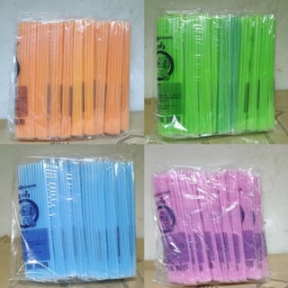 หลอดยาว 10 นิ้ว แพ็ค 10 ห่อ (1 แพ็คมี 1 สีเท่านั้น)