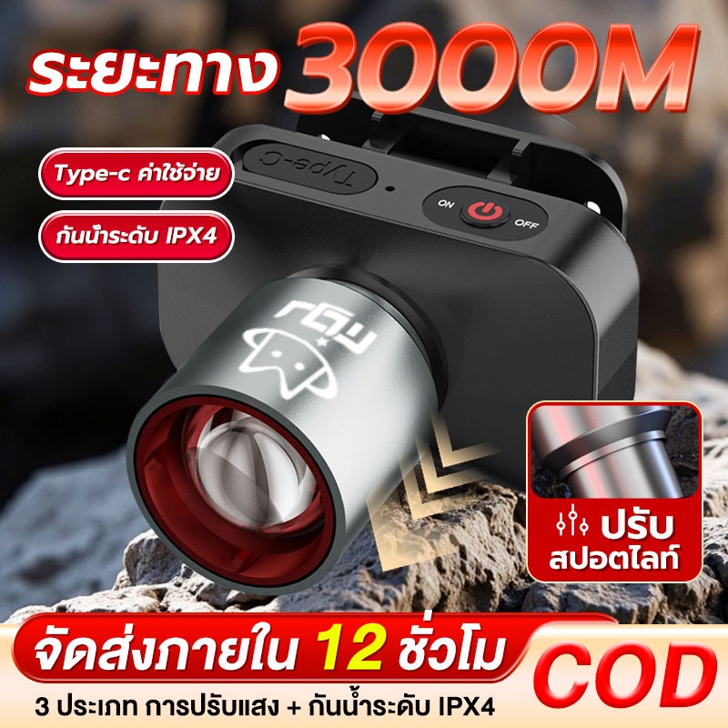 TZL【รับประกัน30ปี】ไฟฉายคาดหัว ไฟคาดหัว ส่องไกล ไฟคาดหัว LED ส่องกบ เดินป่า ลุยฝนได้ สว่างมาก รับประกันความสว่าง L-42
