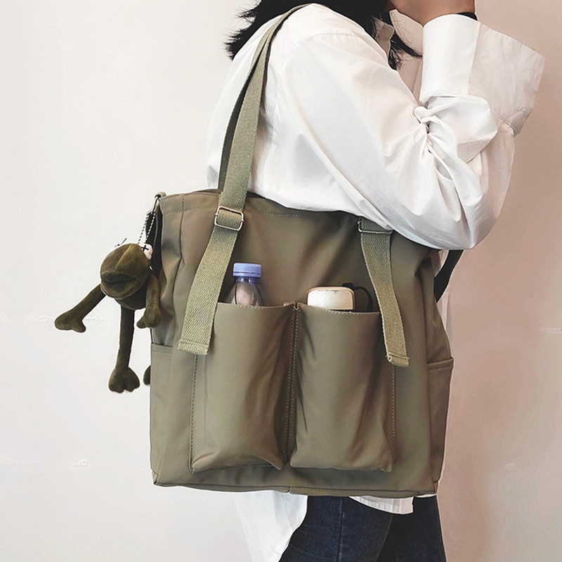 Aopuly แฟชั่นที่เรียบง่ายกระเป๋าซิปกันน้ำกระเป๋าสะพายความจุขนาดใหญ่