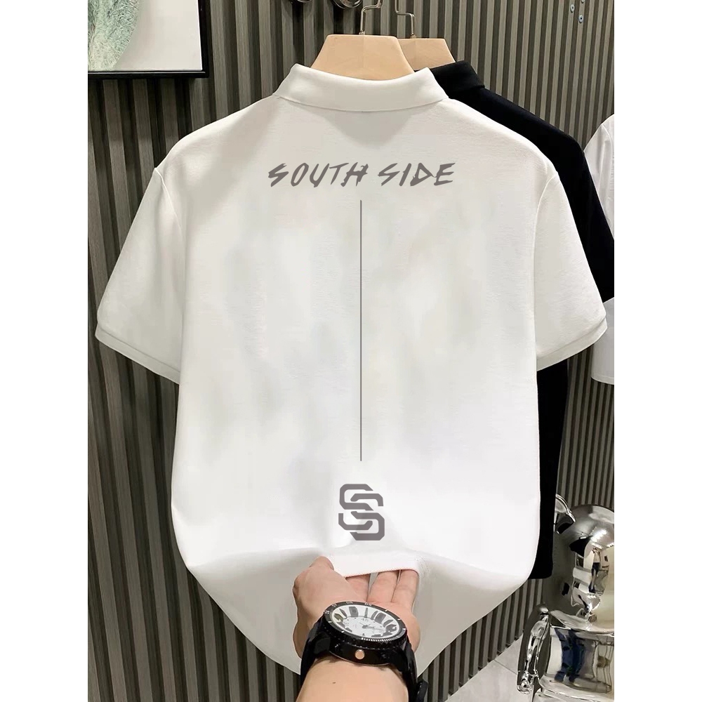 Basi💥POLO คอปก เสื้อโปโลผู้ชาย ลาย SOUTH SIDE นุ่ม และระบายอากาศ ไม่หดตัวลาย เกรดพรีเมียม ผ้า 📦พร้อมส่ง